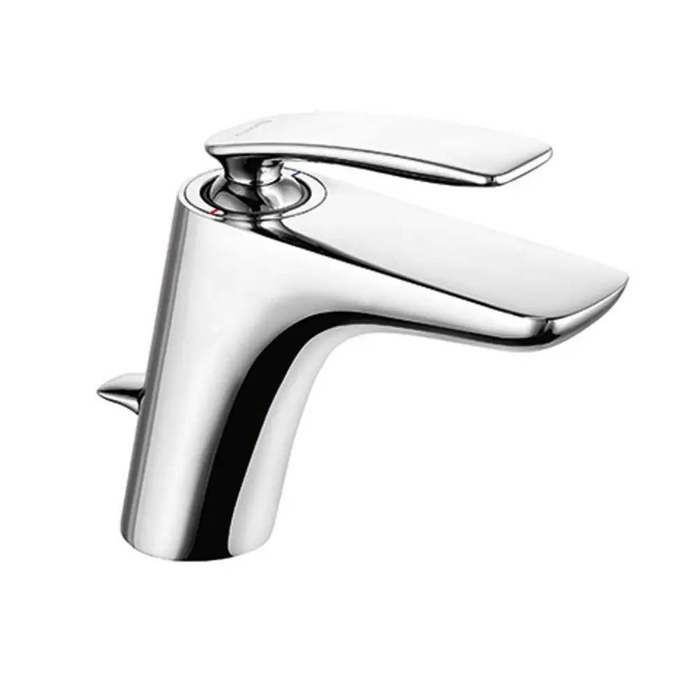 Waschtischarmatur in chrom mit einem ergonomischen Hebel und Auslauf. Hersteller Kludi. Ideal für Badezimmer und Waschtische.